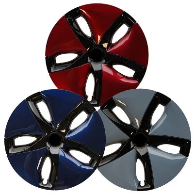 Tesla Model 3 wheel covers - blue, red and grey