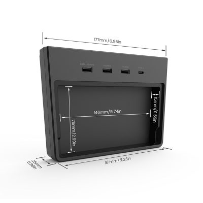 USB-Hub for Tesla Model 3 dimensions