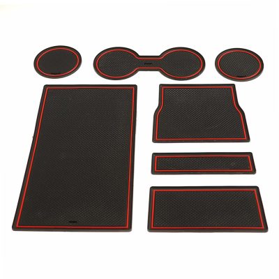 Center compartment mats for tesla model 3 - red colour