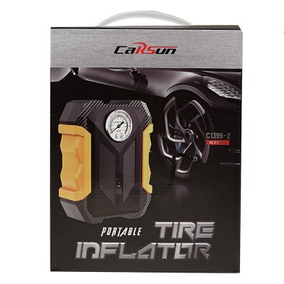 Carsun Portable Tire Inflator in box - Front